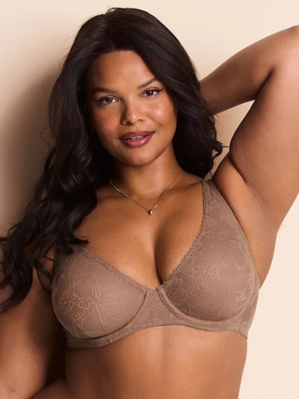 NWT Adore Me Winona Unlined Underwire Bra Beige Lace Womens 38 DDD